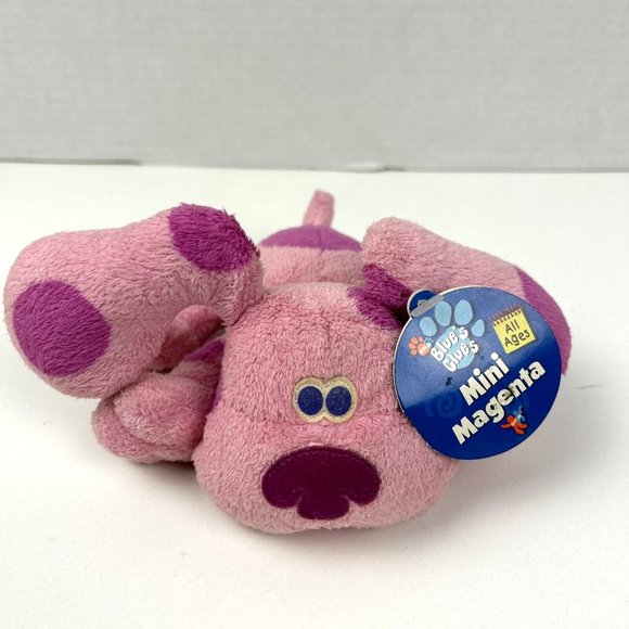 Fisher Price RARE Blues Clues Magenta MINI Plush Puppy Dog Mattel Nickelodeon
